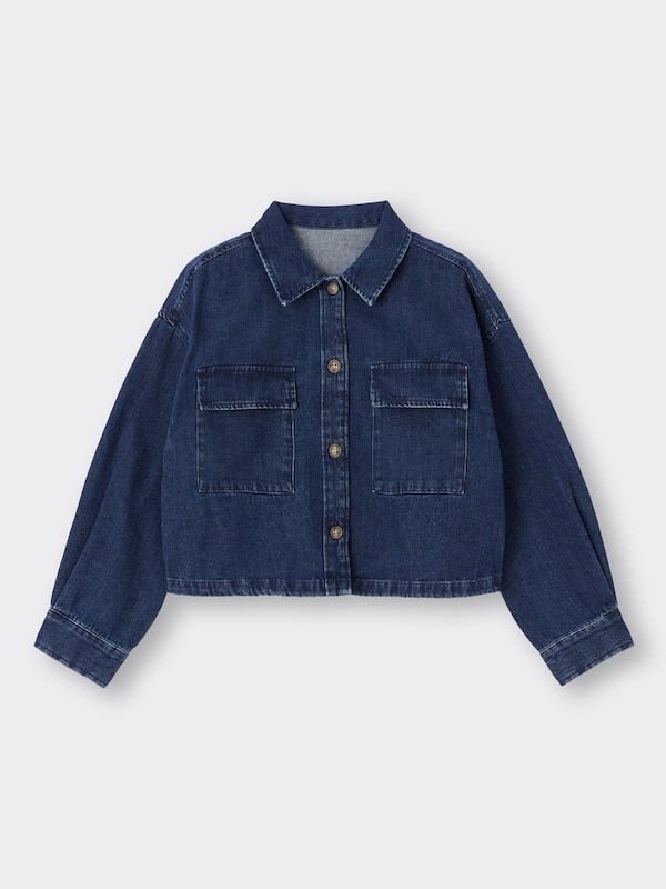 デニムクロップドシャツジャケット(長袖)