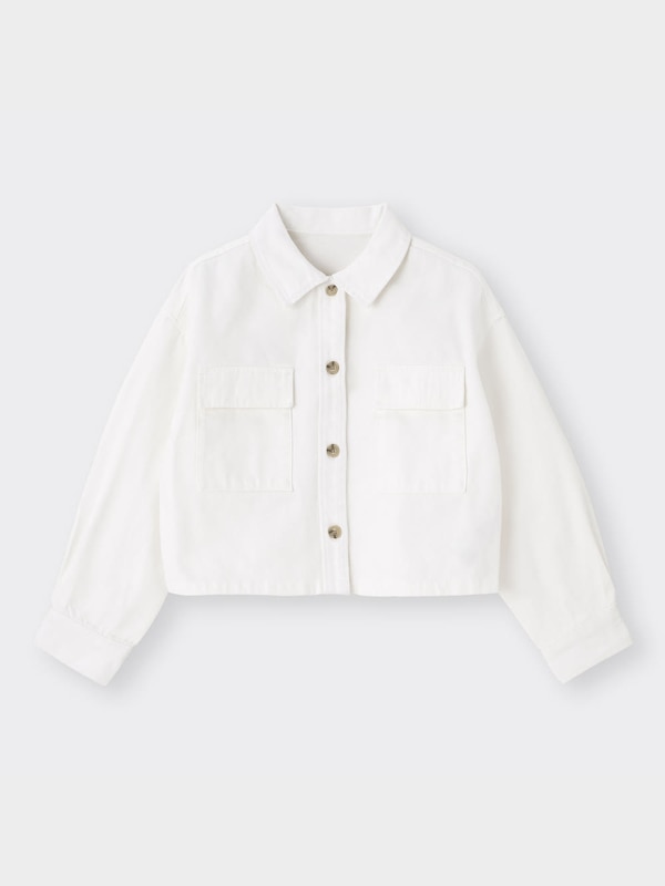 デニムクロップドシャツジャケット(長袖)