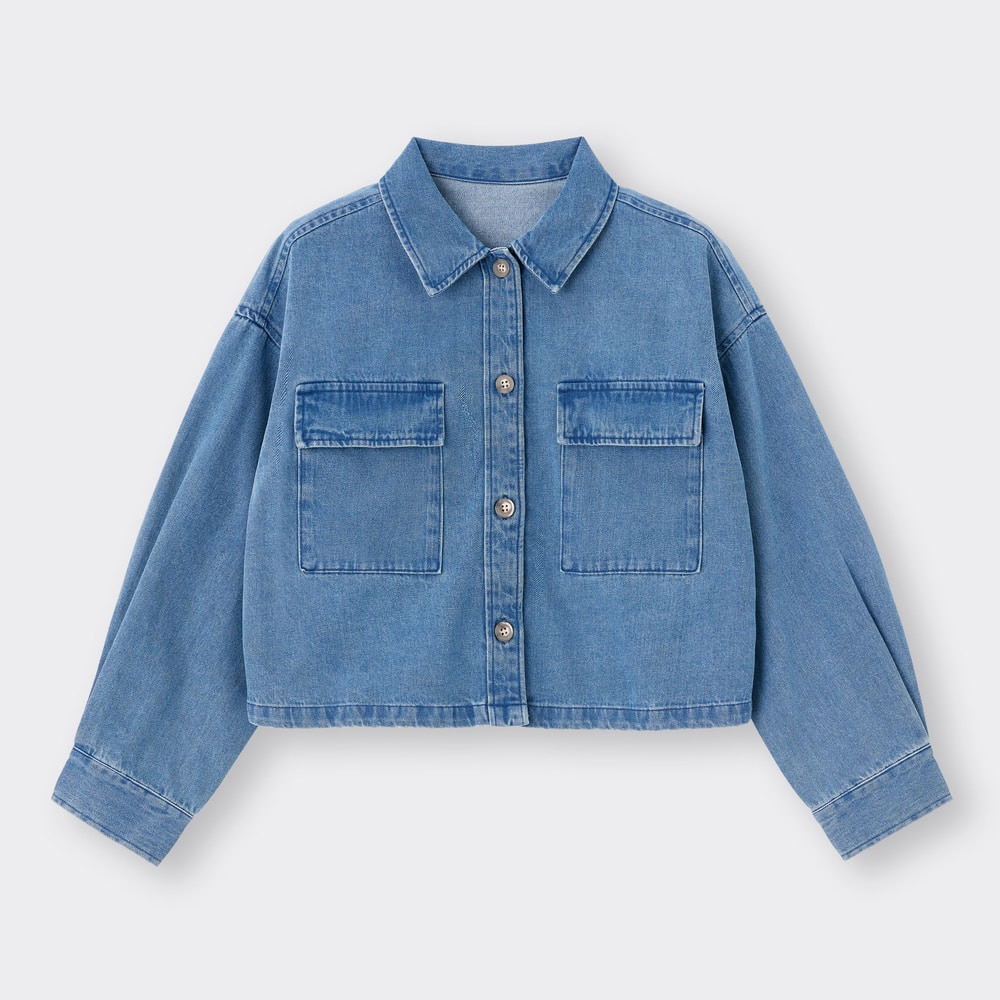 GU公式 | デニムクロップドシャツジャケット(長袖) | ファッション通販 
