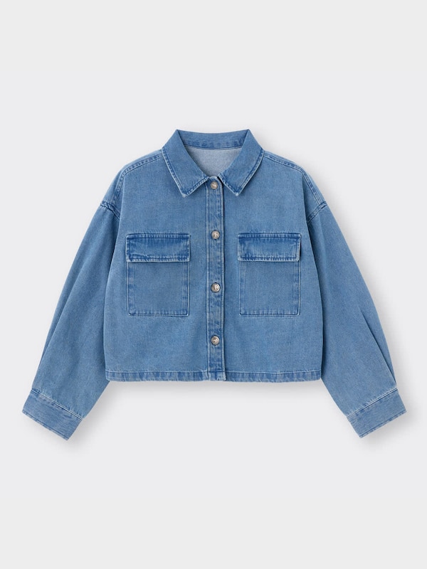 デニムクロップドシャツジャケット(長袖)