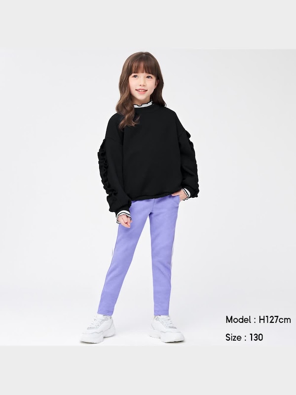 GIRLS裏起毛サイドラインレギンスパンツ