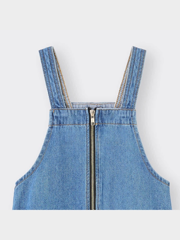 GIRLSデニムフロントジップサロペットスカート