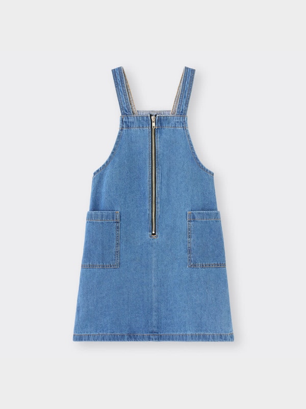 GIRLSデニムフロントジップサロペットスカート