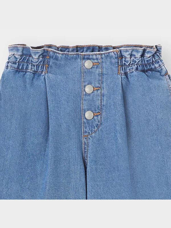 GIRLSデニムフロントボタンイージーワイドパンツ