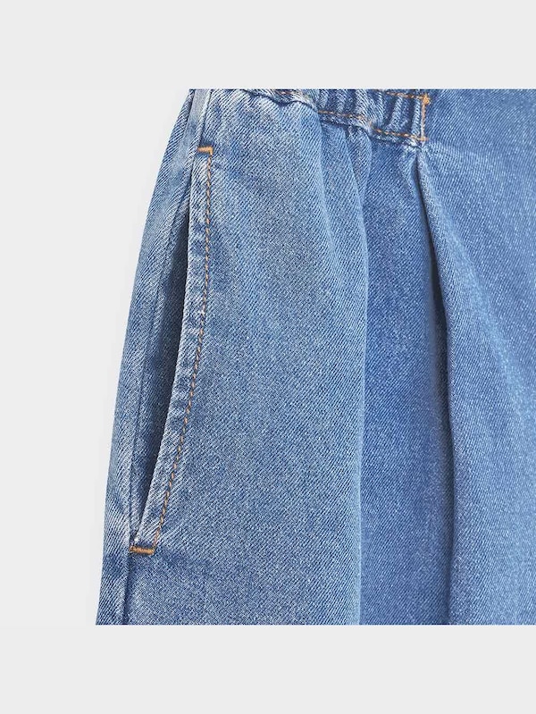 GIRLSデニムフロントボタンイージーワイドパンツ