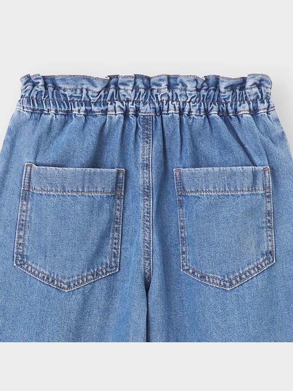 GIRLSデニムフロントボタンイージーワイドパンツ