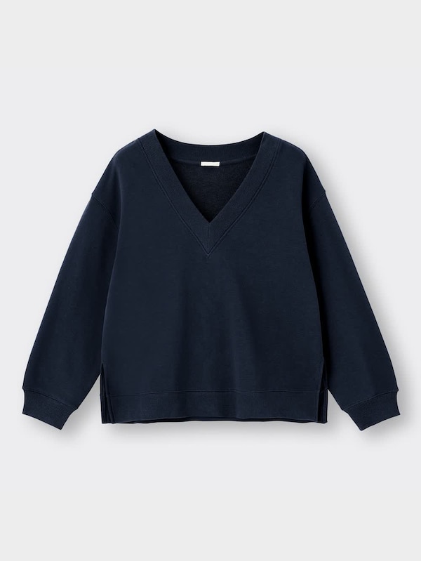 Vネックスウェットプルオーバー(長袖)