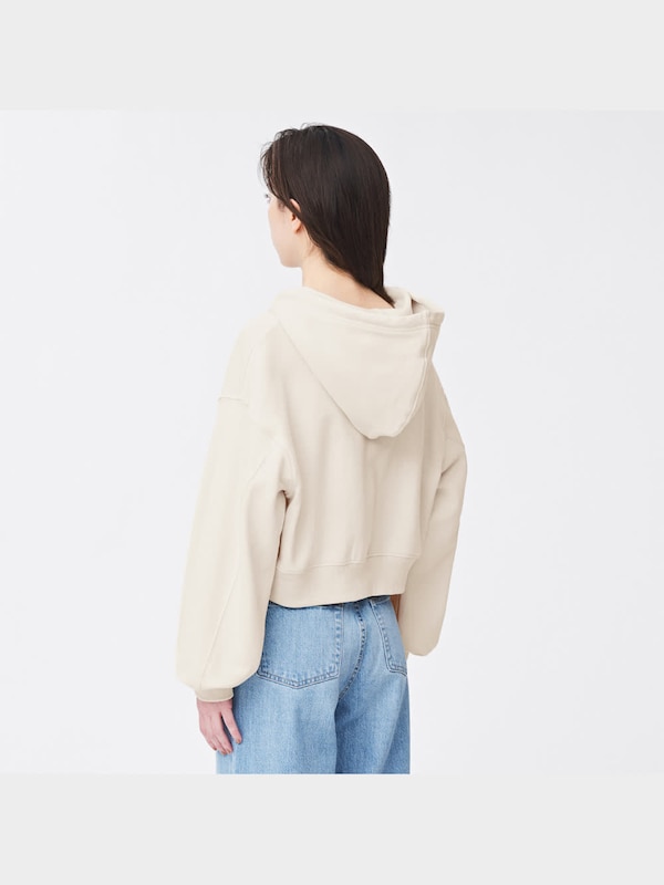 クロップドスウェットフルジップパーカ(長袖)