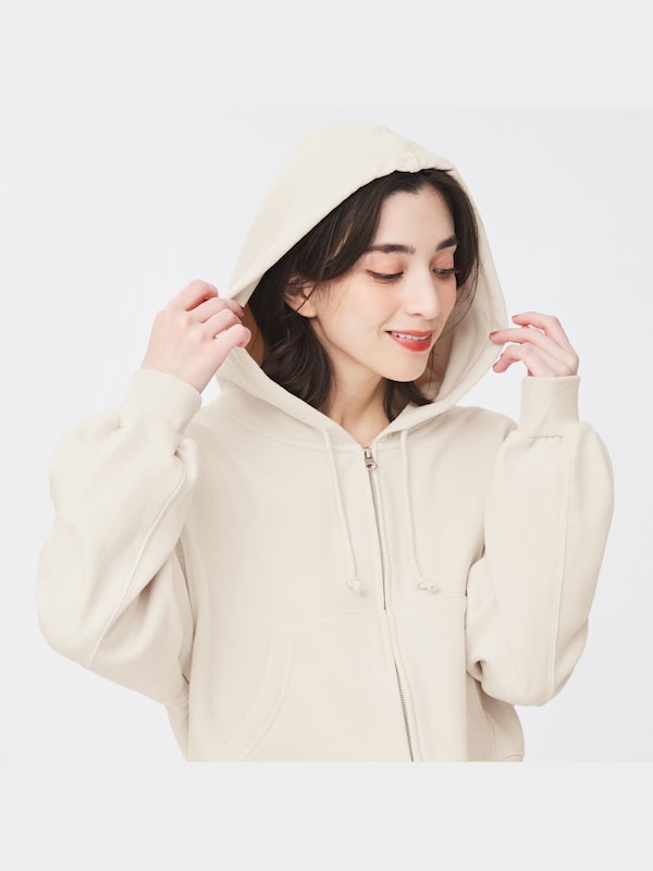 クロップドスウェットフルジップパーカ(長袖)