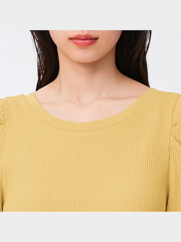 リブ2WAYボリュームスリーブT(長袖)