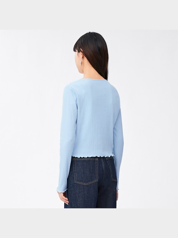 リブコンパクトカーディガン(長袖)