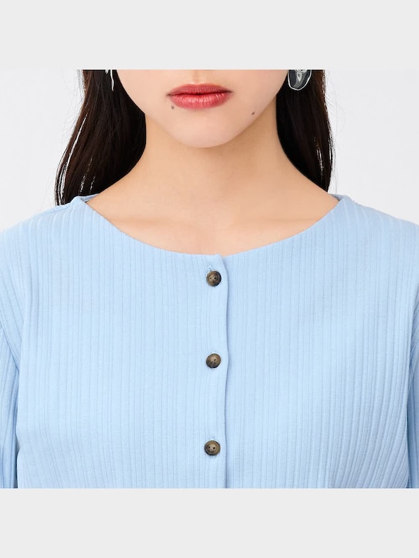 リブコンパクトカーディガン(長袖)