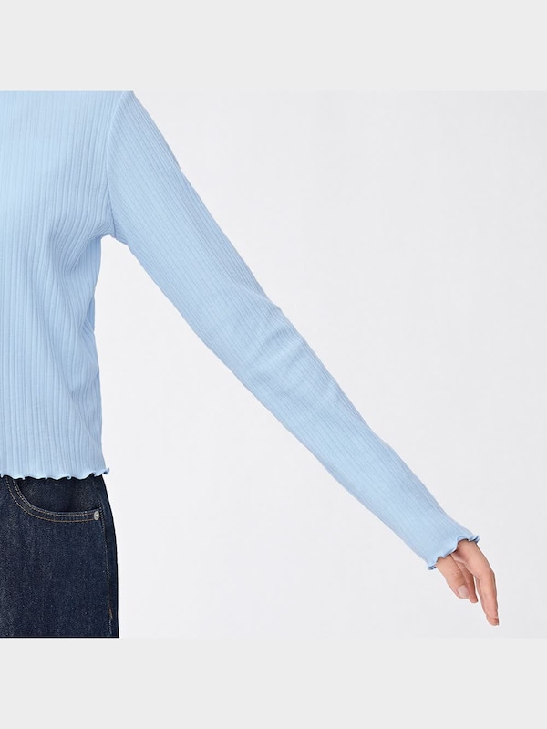 リブコンパクトカーディガン(長袖)