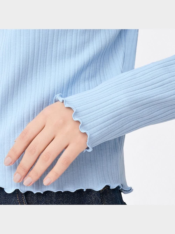 リブコンパクトカーディガン(長袖)