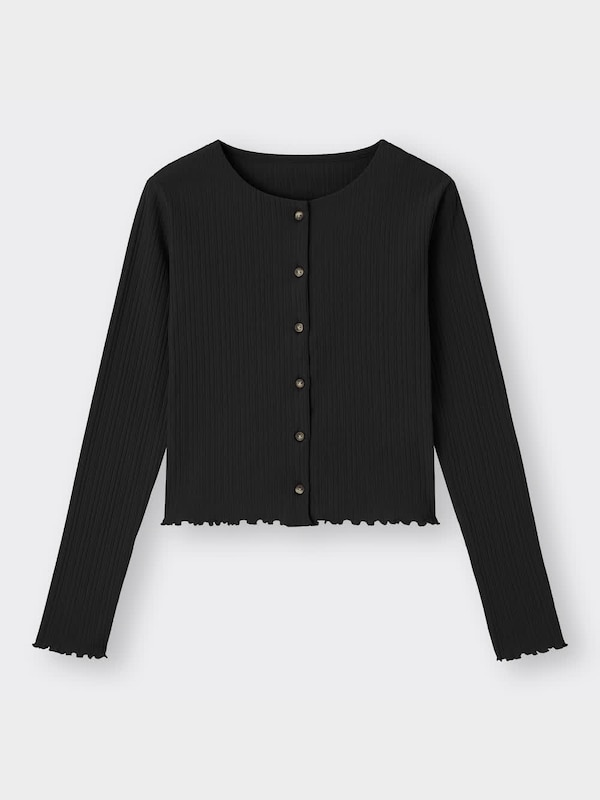 リブコンパクトカーディガン(長袖)