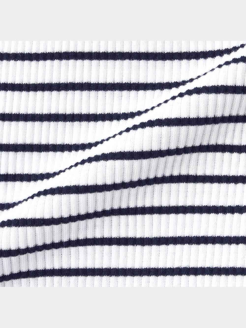 GU公式 | リブ2WAYボリュームスリーブT(長袖)(ボーダー)