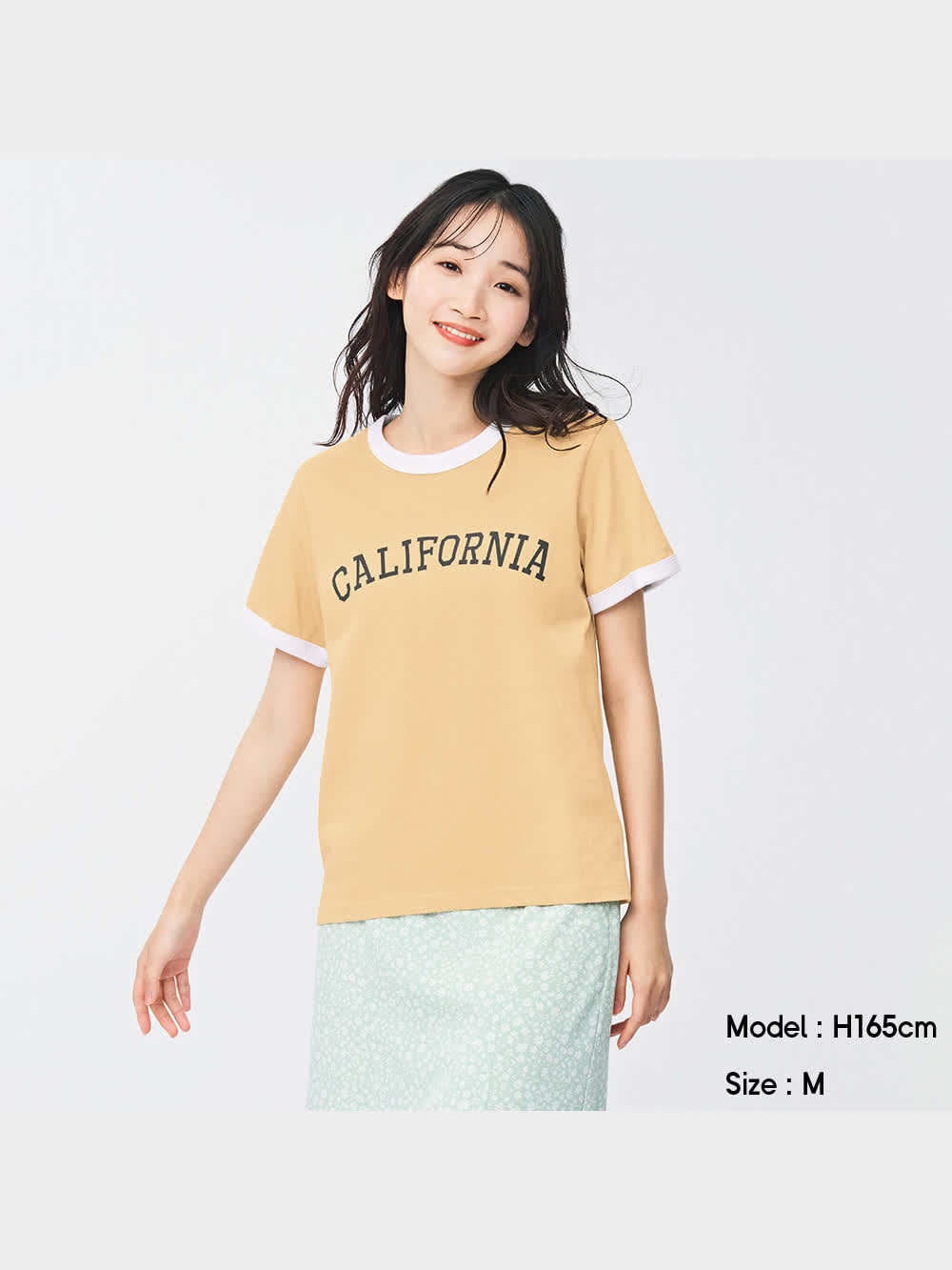 GU公式 | グラフィックリンガーT(半袖)(ロゴ)