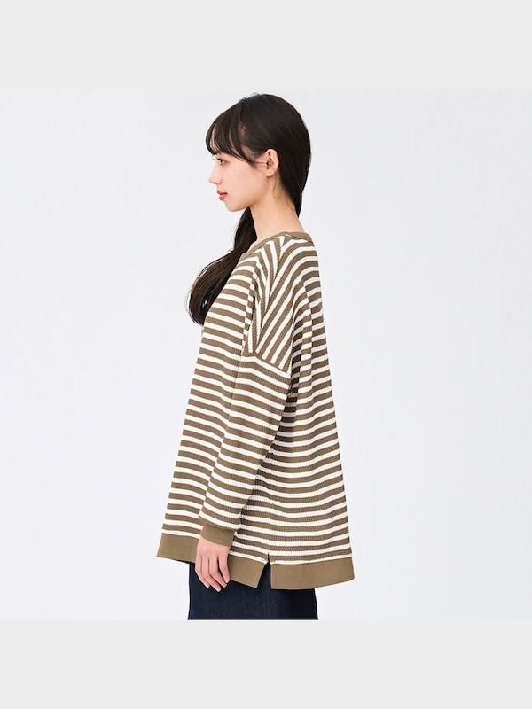 ワッフルポンチョT(長袖)(ボーダー)RS+X