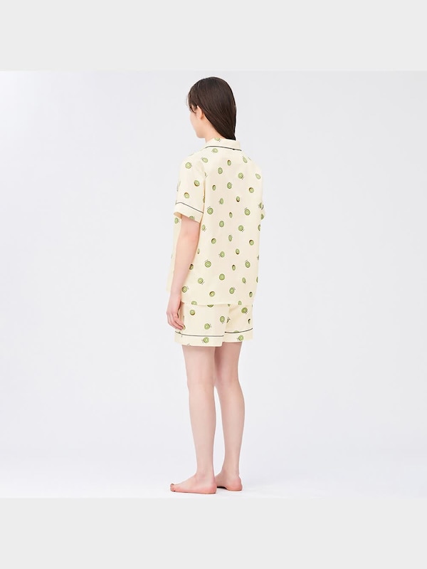 サテンパジャマ(半袖&ショートパンツ)(キウイ)OSA+EC