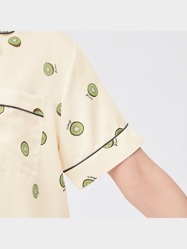 サテンパジャマ(半袖&ショートパンツ)(キウイ)OSA+EC