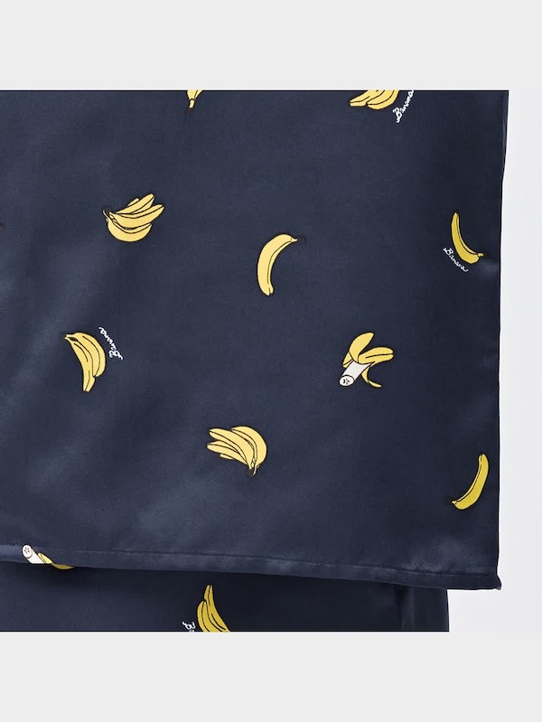 サテンパジャマ(半袖&ショートパンツ)(バナナ)OSA+EC