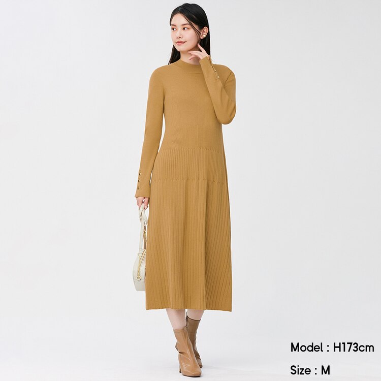 Gu公式 リブニットワンピース 長袖 Z E ファッション通販サイト