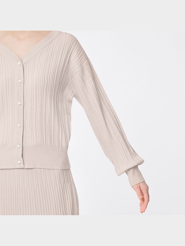 2WAYパールボタンカーディガン(長袖)Z+E(セットアップ可能)