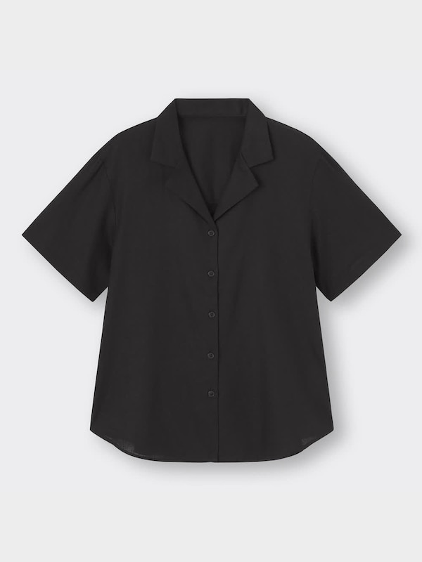 リネンブレンドオープンカラーシャツ(半袖)