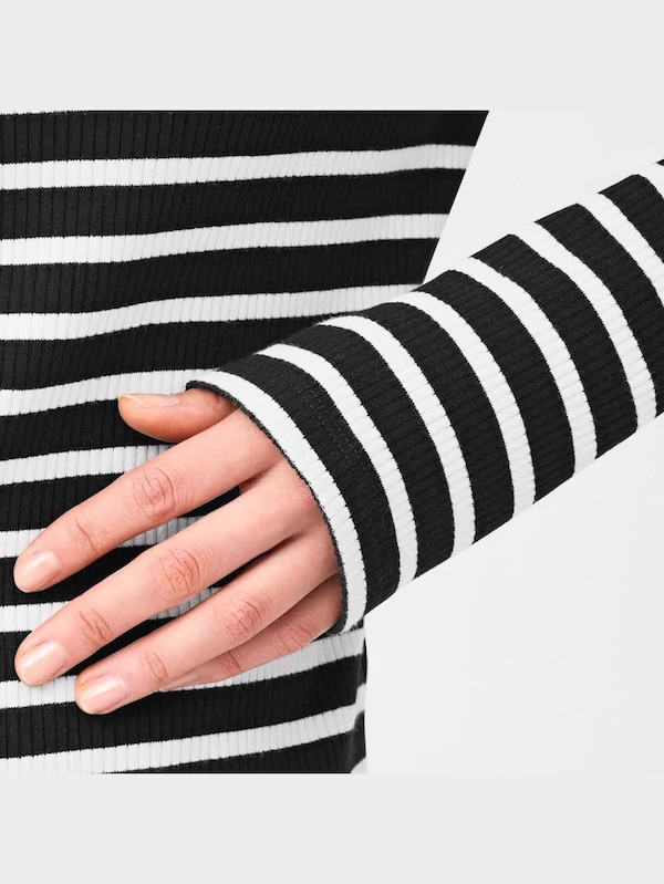 ヘンリーネックT(長袖)(ボーダー)YG+X