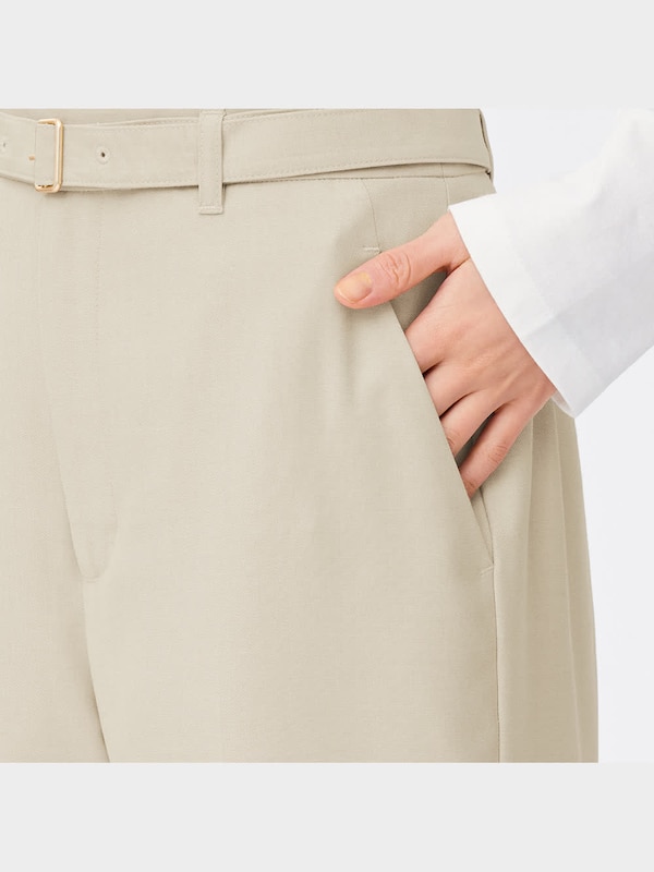 ベルテッドスリットストレートパンツZ+E(セットアップ可能)