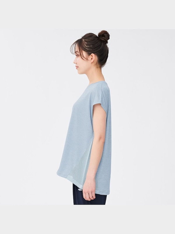 サイドメッシュヨガチュニック(半袖)GA+E