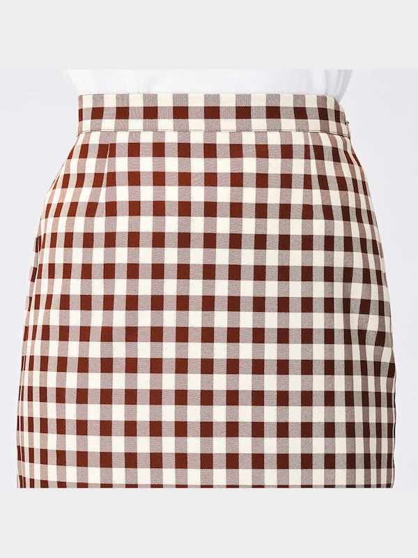 ギンガムチェックナロースカートYG+X