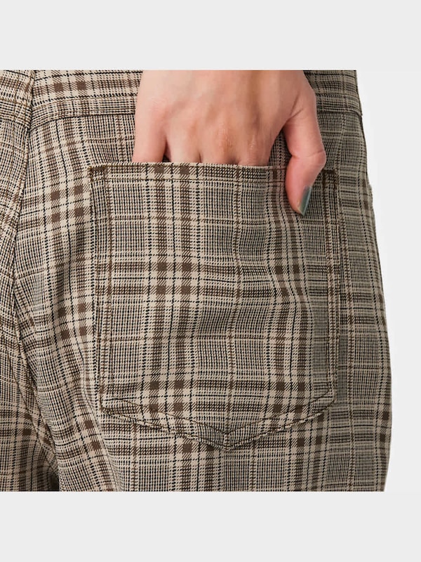 センタープレスチェックストレートパンツ