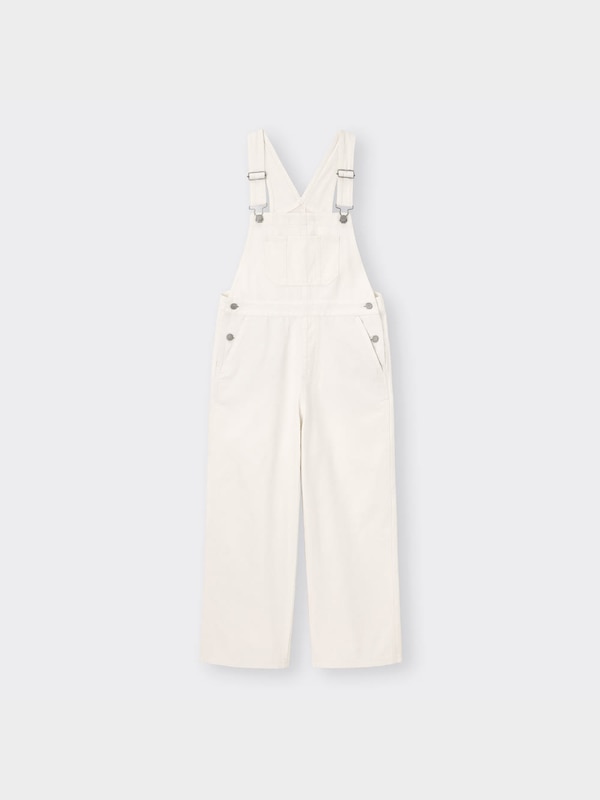 デニムサロペットストレートパンツ