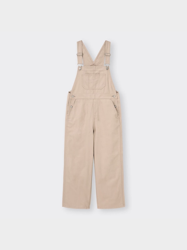 デニムサロペットストレートパンツ