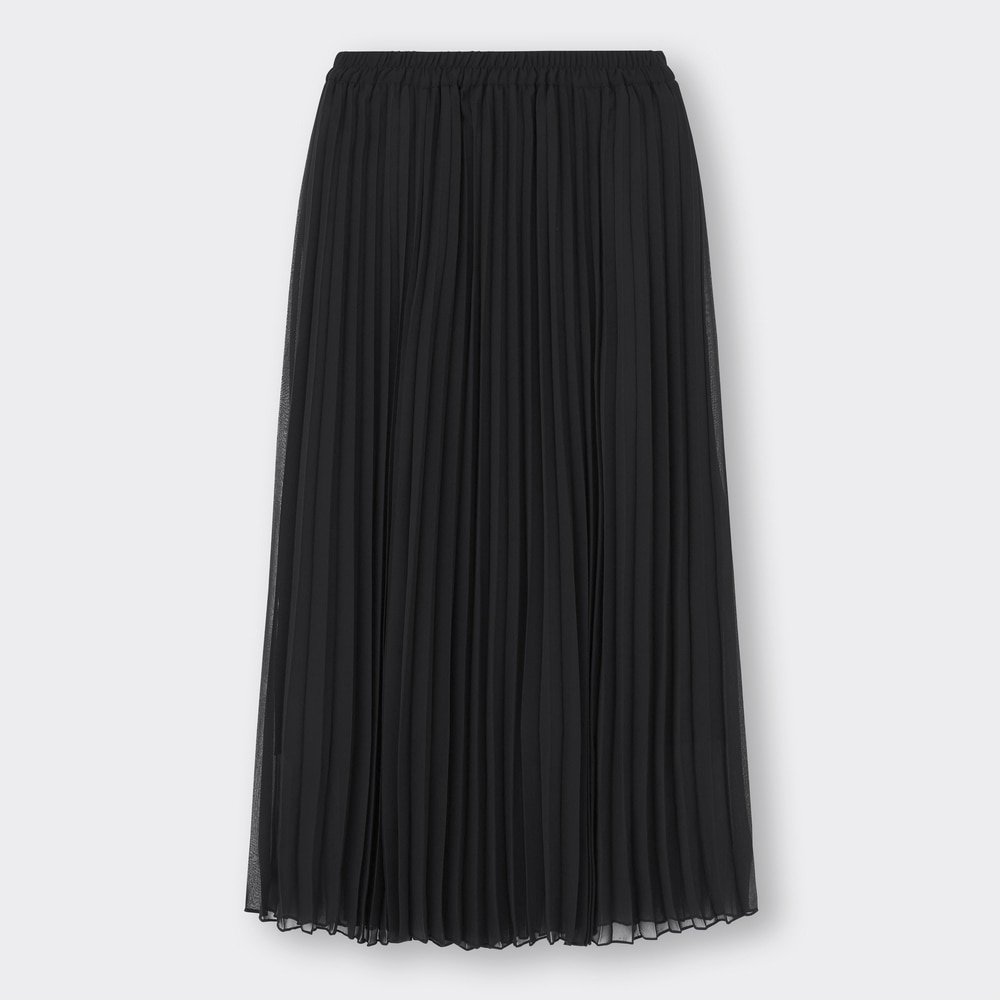 むスカート出品一覧新品 定価68200円 ジュンジー ロング プリーツ スカート 黒 ブラック