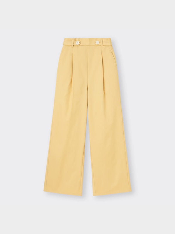 チノウエストボタンワイドパンツQ