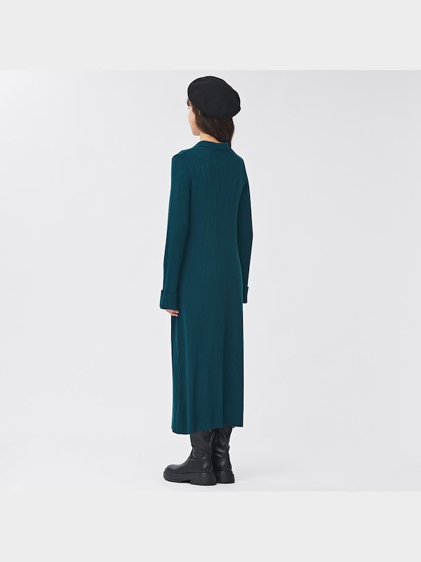 リブニットポロワンピース(長袖)Q