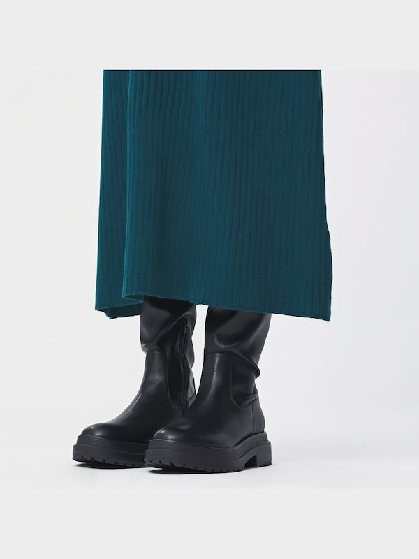 リブニットポロワンピース(長袖)Q