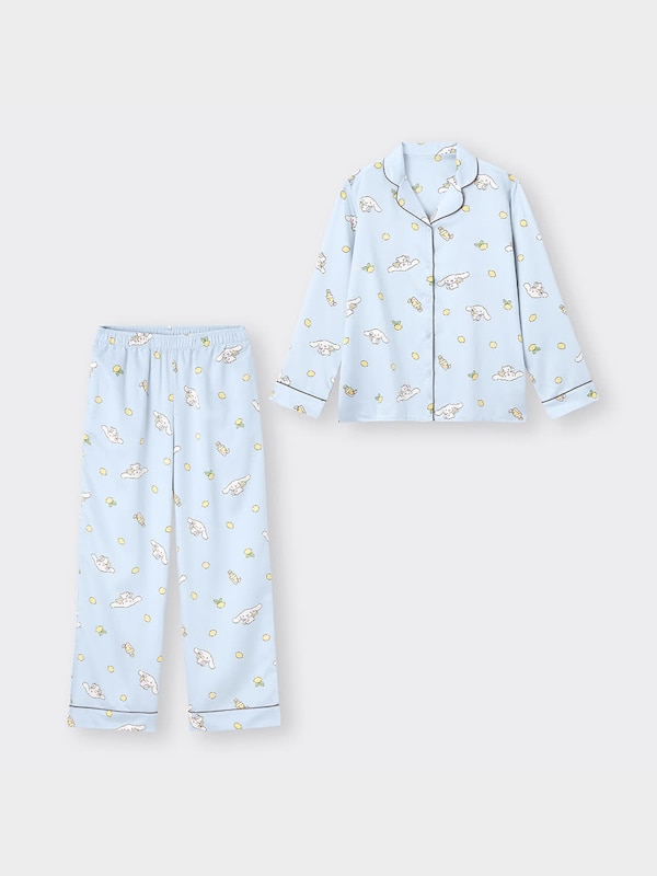 サテンパジャマ(長袖&ロングパンツ) SANRIO CHARACTERS +E