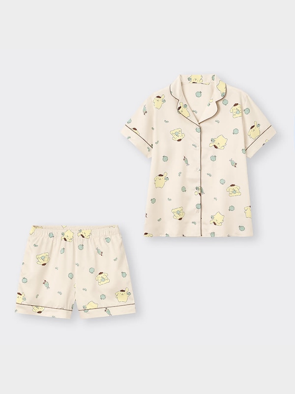 サテンパジャマOSA半袖ショートパンツ+EC SANRIO CHARACTERS