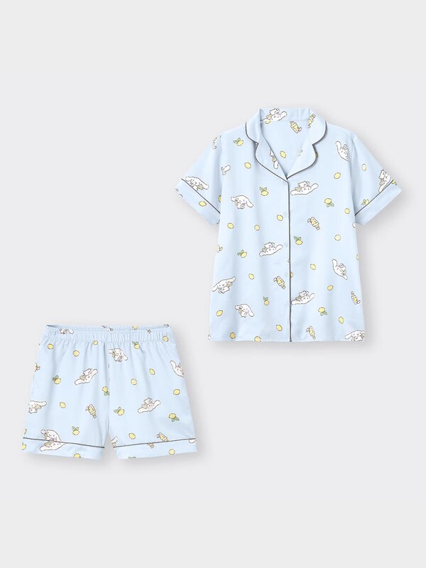 サテンパジャマOSA半袖ショートパンツ+EC SANRIO CHARACTERS