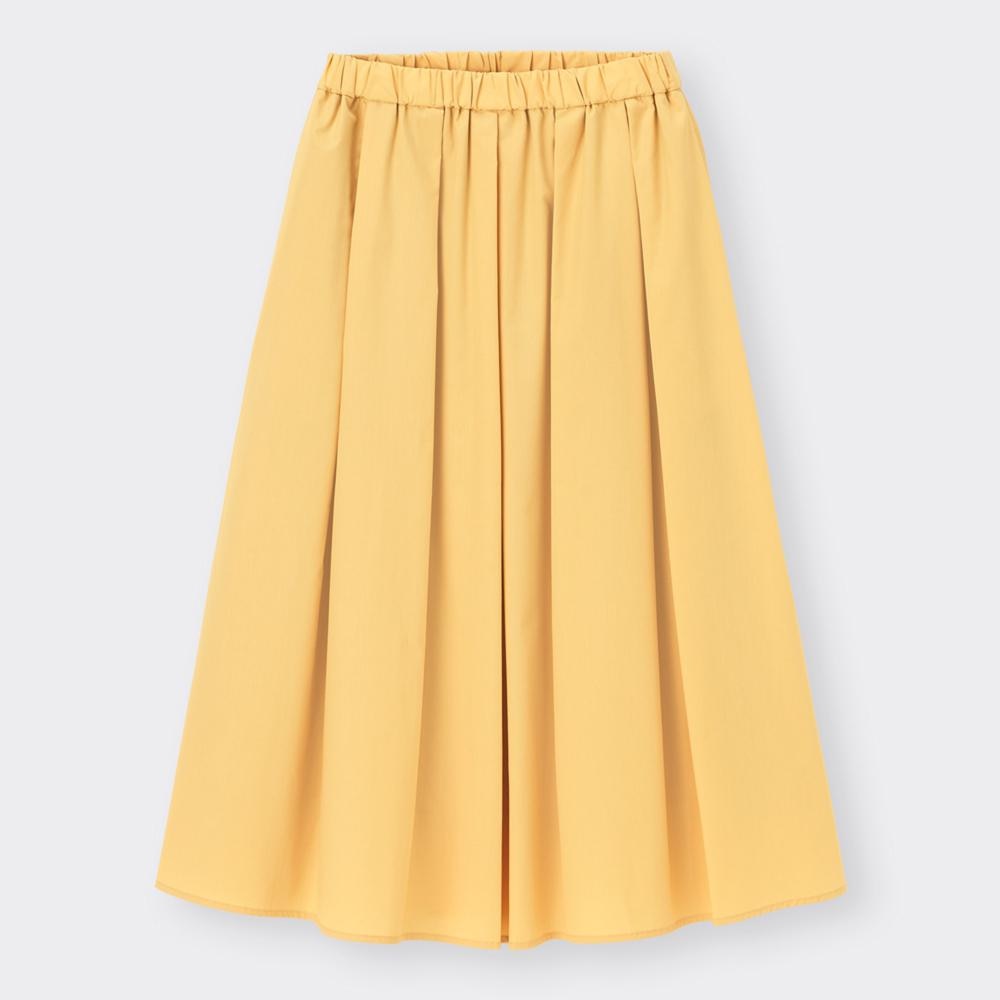 Gu公式 タックフレアカラーミディスカート ファッション通販サイト