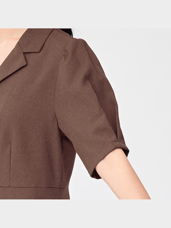 フロントボタンミニワンピース(5分袖)YG+X