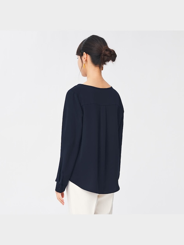 フロントタックブラウス(長袖)Z+X