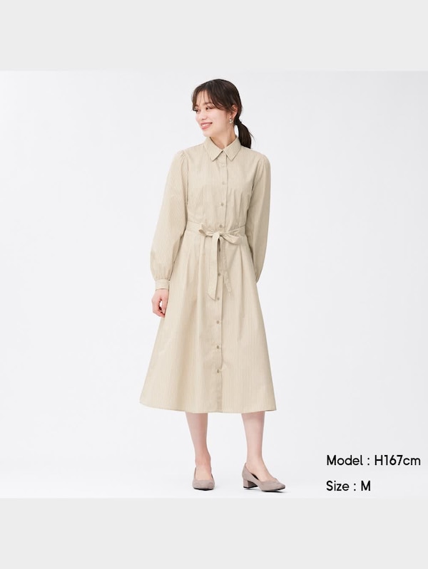 ストライプシャツワンピース(長袖)Z+E