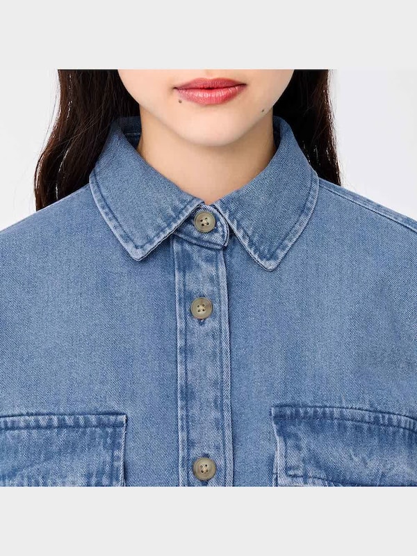 デニムオーバーサイズシャツ(長袖)OSB+EC