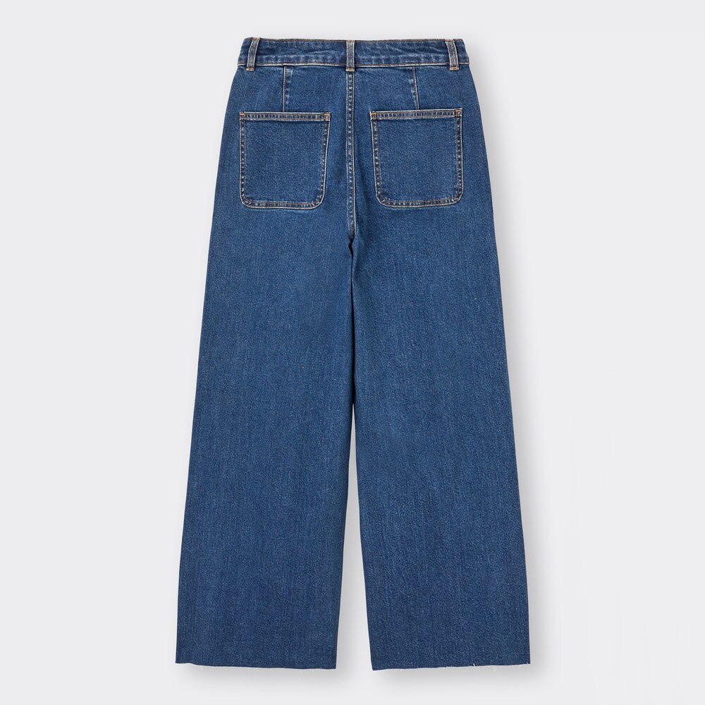 Gu公式 カットオフワイドジーンズrs E ファッション通販サイト