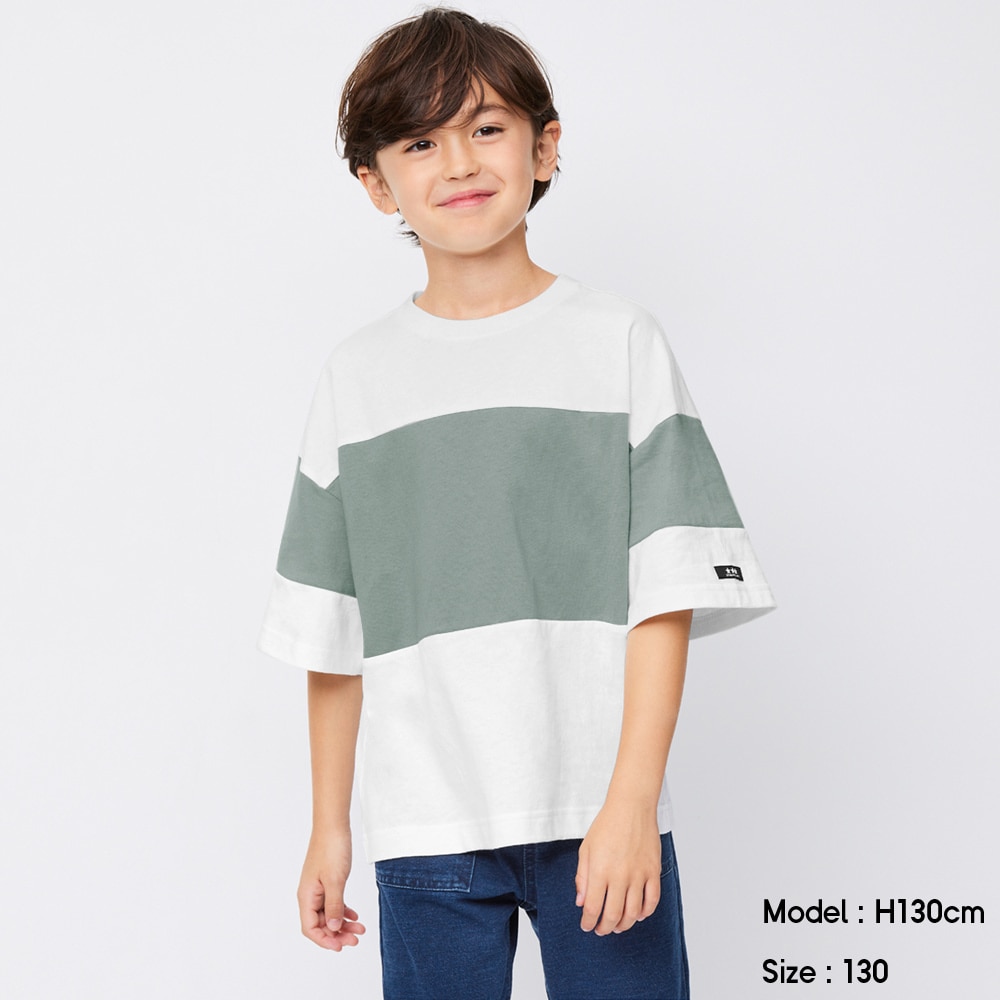 （GU）BOYSバイカラービッグT(5分袖)Aのサムネイル