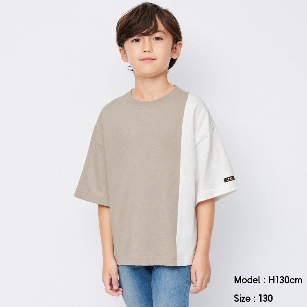（GU）BOYSバイカラービッグT(5分袖)Bのサムネイル